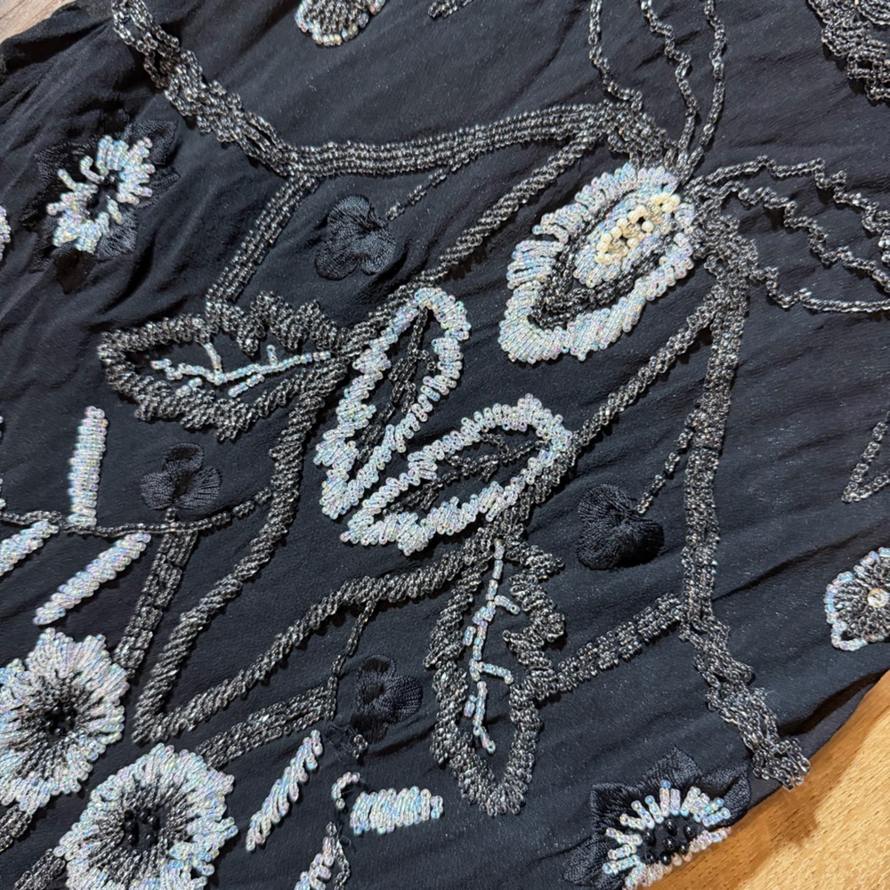 Vintage Y2K 100% Silk Beaded Dress Vintage Beaded Dress Sue Wong Dress Fairy - Picture 9 of 17